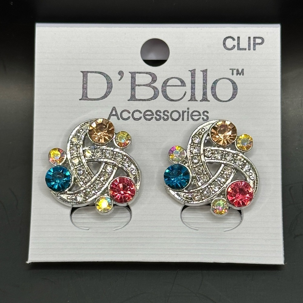 NEW!! D’Bello multicolored clip-on earrings.